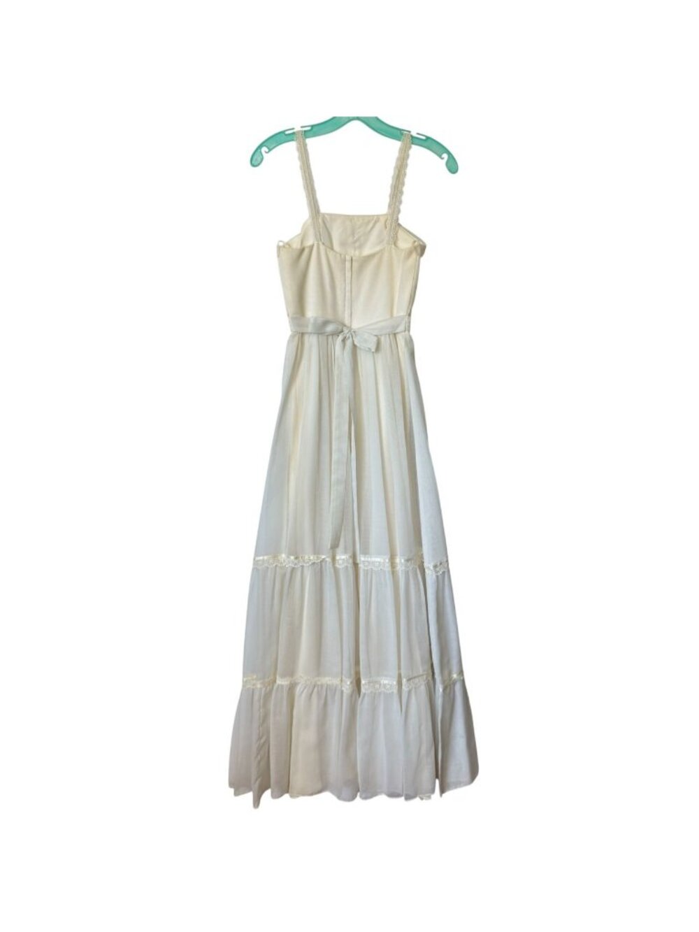 Vtg Candi Jone Maxi Dress Size S Gunne Sax Styled Prairie Lined Tiered Skirt 70' - Picture 10 of 16